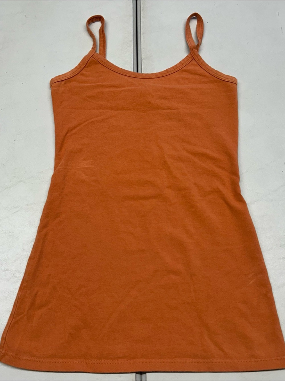 Women's Spaghetti Strap Tank Top - Rust Orange